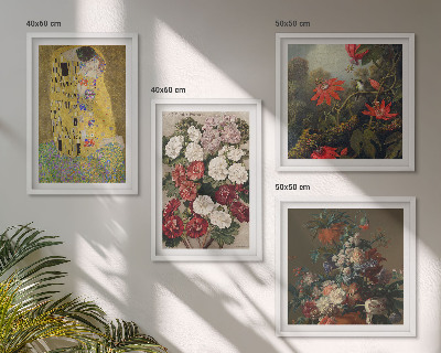 Ensemble de 4 tableaux Fleurs de l'arbre, tableau de klimt