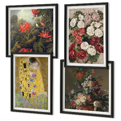 Ensemble de 4 tableaux Fleurs de l'arbre, tableau de klimt