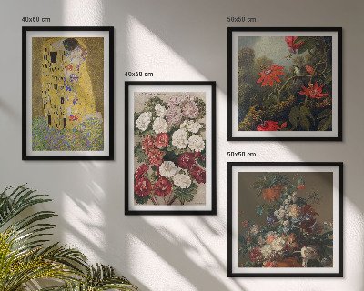 Ensemble de 4 tableaux Fleurs de l'arbre, tableau de klimt