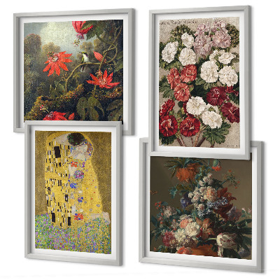 Ensemble de 4 tableaux Fleurs de l'arbre, tableau de klimt