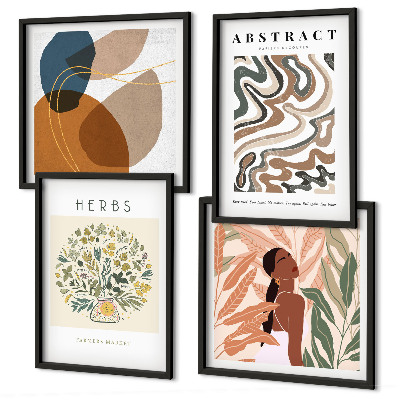 Mur de tableaux Affiches pastel à l'esthétique bohème