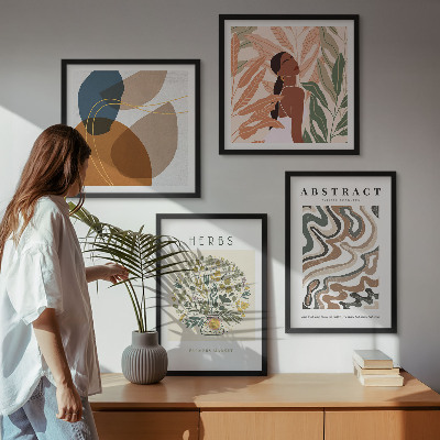 Mur de tableaux Affiches pastel à l'esthétique bohème