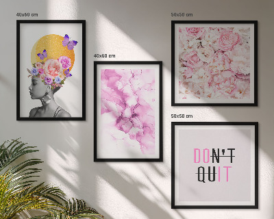 Polyptyque z cadres Portrait abstrait de fleurs représentant une femme
