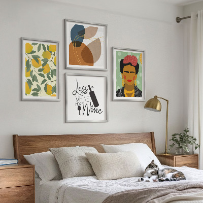 Mur de tableaux Portrait de frida au vin et aux citrons