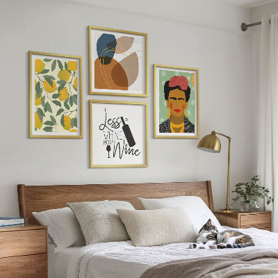 Mur de tableaux Portrait de frida au vin et aux citrons