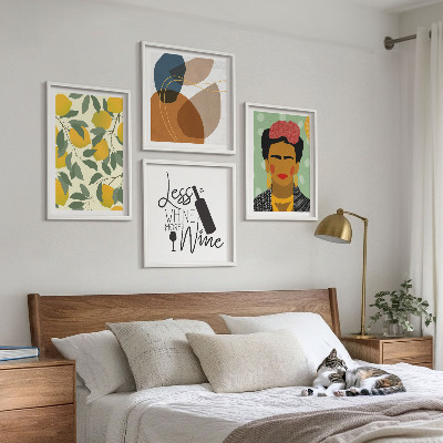Mur de tableaux Portrait de frida au vin et aux citrons