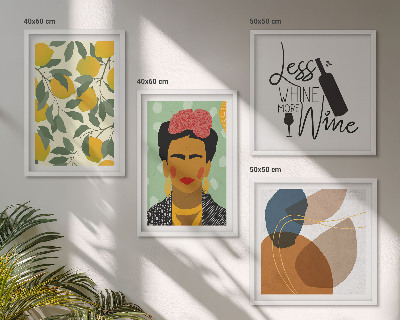 Mur de tableaux Portrait de frida au vin et aux citrons