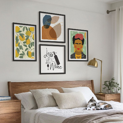 Mur de tableaux Portrait de frida au vin et aux citrons