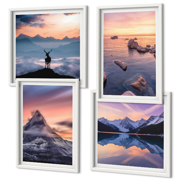 Polyptyque z cadres Paysages montagnes lacs jelen