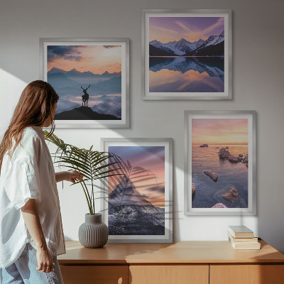 Polyptyque z cadres Paysages montagnes lacs jelen