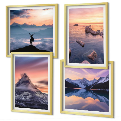 Polyptyque z cadres Paysages montagnes lacs jelen