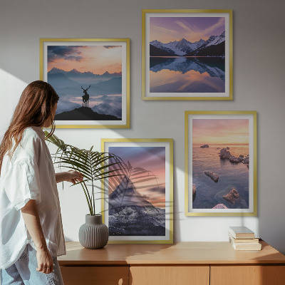 Polyptyque z cadres Paysages montagnes lacs jelen