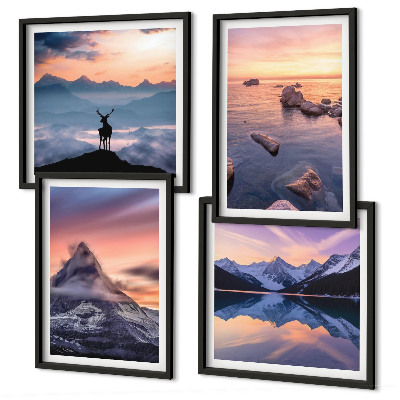 Polyptyque z cadres Paysages montagnes lacs jelen