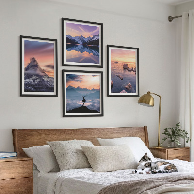 Polyptyque z cadres Paysages montagnes lacs jelen