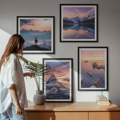 Polyptyque z cadres Paysages montagnes lacs jelen