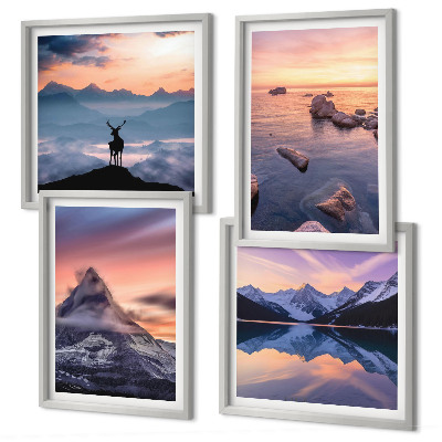 Polyptyque z cadres Paysages montagnes lacs jelen