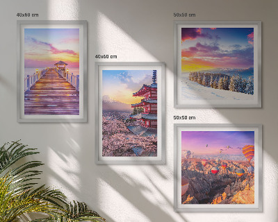 Ensemble de 4 tableaux Paysages célestes romantiques