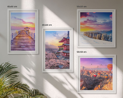 Ensemble de 4 tableaux Paysages célestes romantiques