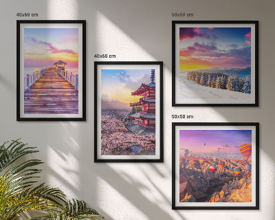 Ensemble de 4 tableaux Paysages célestes romantiques