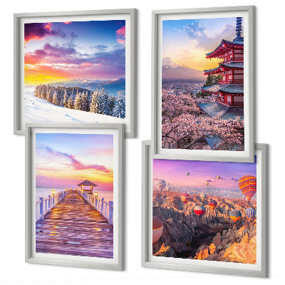 Ensemble de 4 tableaux Paysages célestes romantiques