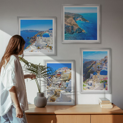 Mur de tableaux Paysage architectural d'oia, santorin, grèce