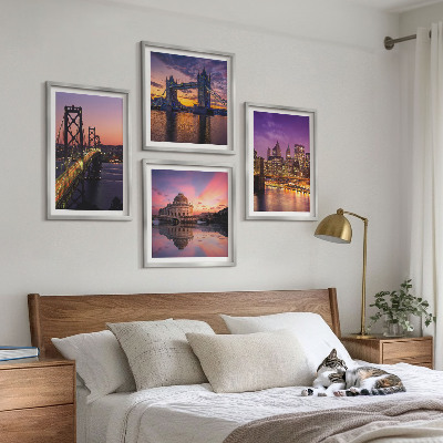 Mur de tableaux Ponts, soleil, vues sur la ville