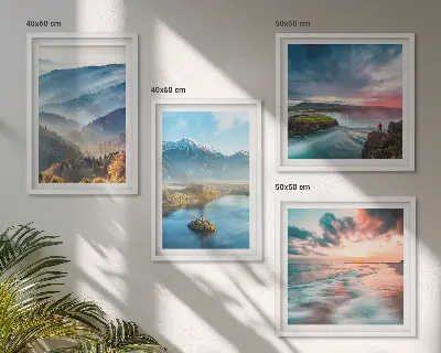 Mur de tableaux paysages de montagne et cascades