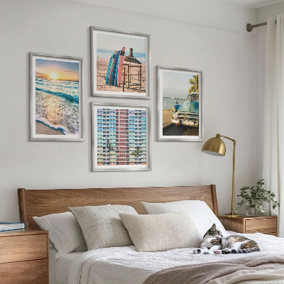 Ensemble de 4 tableaux Couchers de soleil à miami