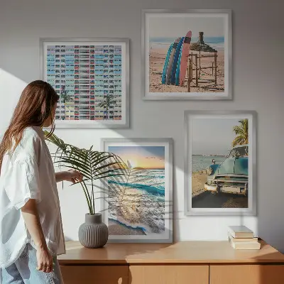 Couchers de soleil à Miami ensemble de 4 tableaux
