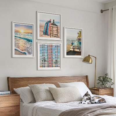 Ensemble de 4 tableaux Couchers de soleil à miami