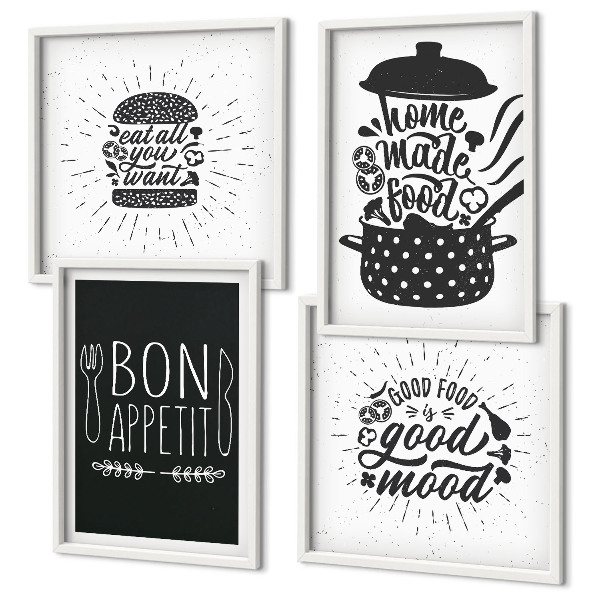 Mur de tableaux Graphiques, alimentation, slogans culinaires