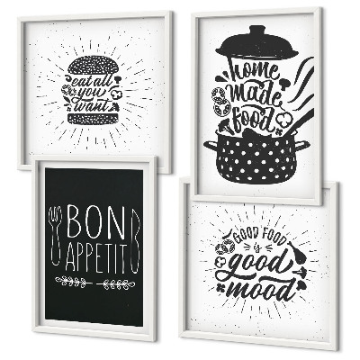 Mur de tableaux Graphiques, alimentation, slogans culinaires