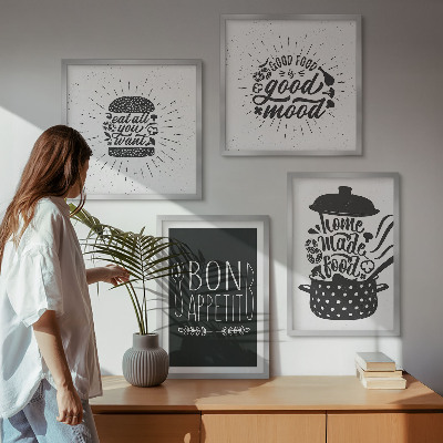 Mur de tableaux Graphiques, alimentation, slogans culinaires