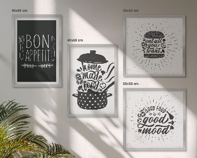 Mur de tableaux Graphiques, alimentation, slogans culinaires