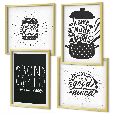 Mur de tableaux Graphiques, alimentation, slogans culinaires
