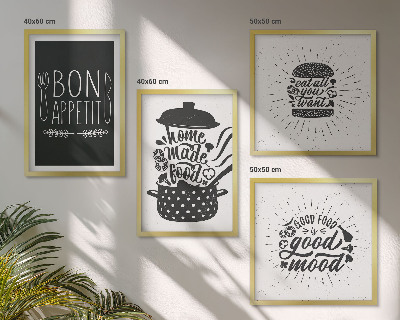 Mur de tableaux Graphiques, alimentation, slogans culinaires