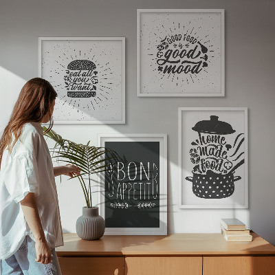 Mur de tableaux Graphiques, alimentation, slogans culinaires