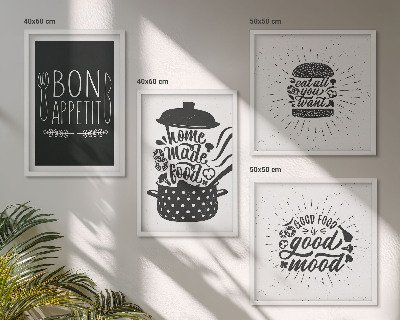 Mur de tableaux Graphiques, alimentation, slogans culinaires