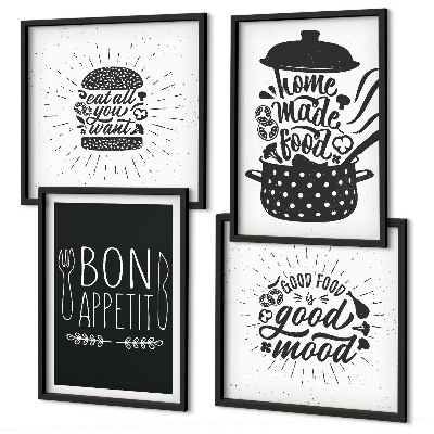 Mur de tableaux Graphiques, alimentation, slogans culinaires