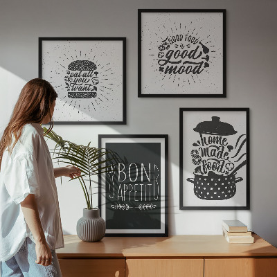 Mur de tableaux Graphiques, alimentation, slogans culinaires
