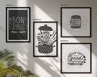 Mur de tableaux Graphiques, alimentation, slogans culinaires