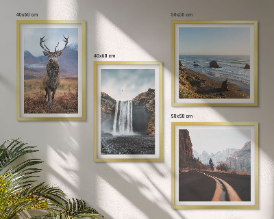 Polyptyque z cadres Paysages de montagne, cascades, cerfs, plages