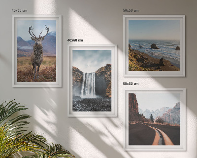 Polyptyque z cadres Paysages de montagne, cascades, cerfs, plages