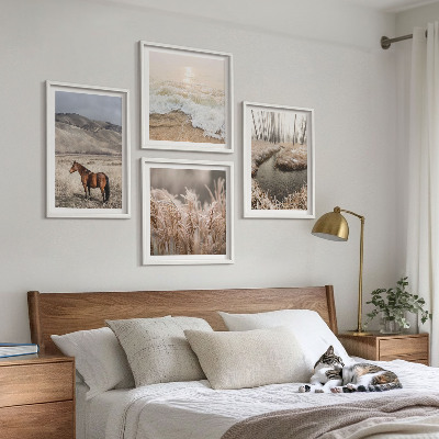 Mur de tableaux Chevaux paysage forêt d'herbes marines