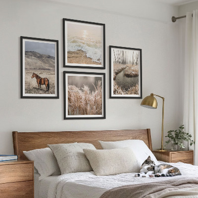 Mur de tableaux Chevaux paysage forêt d'herbes marines