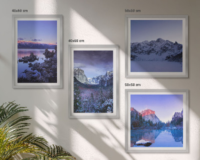 Mur de tableaux Paysages de montagne, coucher de soleil, eau
