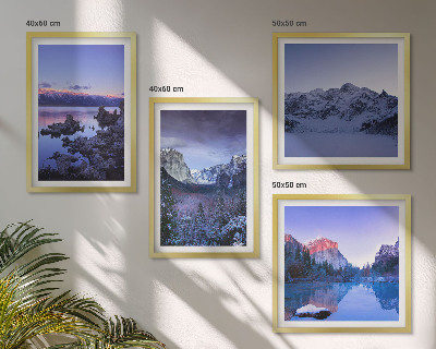 Mur de tableaux Paysages de montagne, coucher de soleil, eau