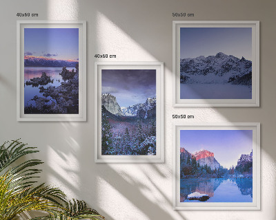 Mur de tableaux Paysages de montagne, coucher de soleil, eau