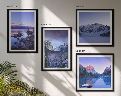 Mur de tableaux Paysages de montagne, coucher de soleil, eau