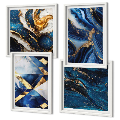 Ensemble de 4 tableaux Motifs abstraits élégants